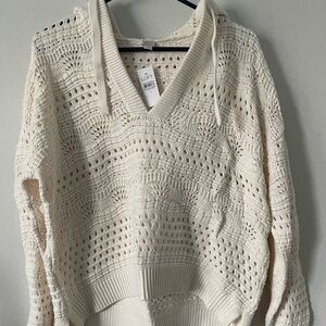LOFT Women's V-Neck Cream Sweater